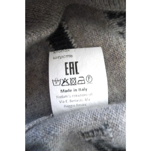 KANGRA Italy Recycled Cashmere Print Crewneck Sweater Farfetch YOOX 42 XS $518 - Picture 12 of 12